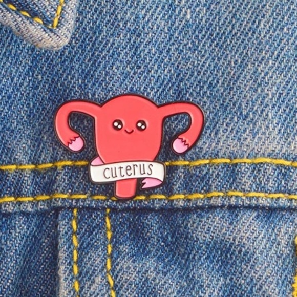 Cuterus Enamel Pin Cute Cartoon Feminist Uterus Brooch Girl Power Feminism Gift - Picture 6 of 10